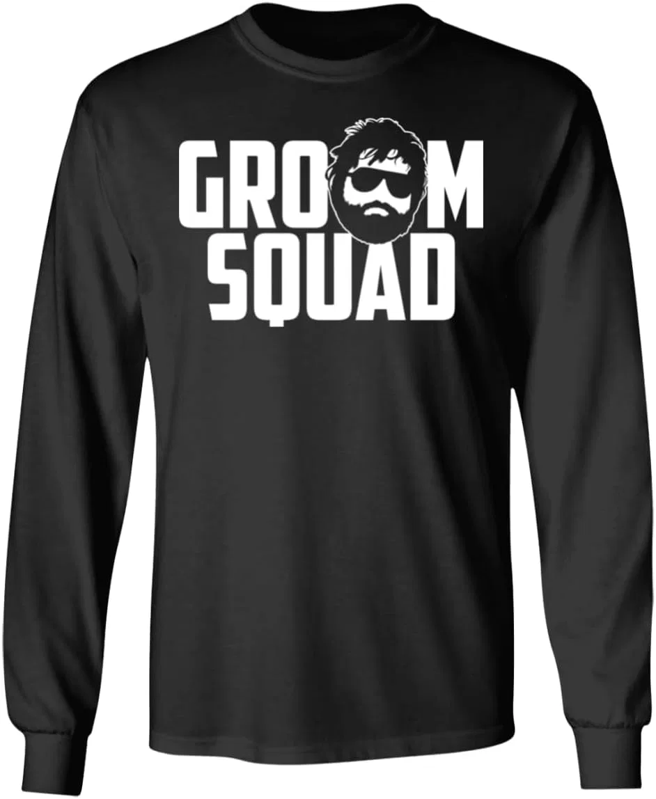 Мужская футболка с длинным рукавом Bachelor Party Wedding Groom Squad, Black