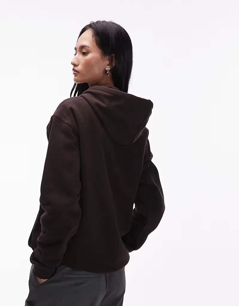 Худи Adidas Originals Essential свободного кроя, коричневый — фото 4