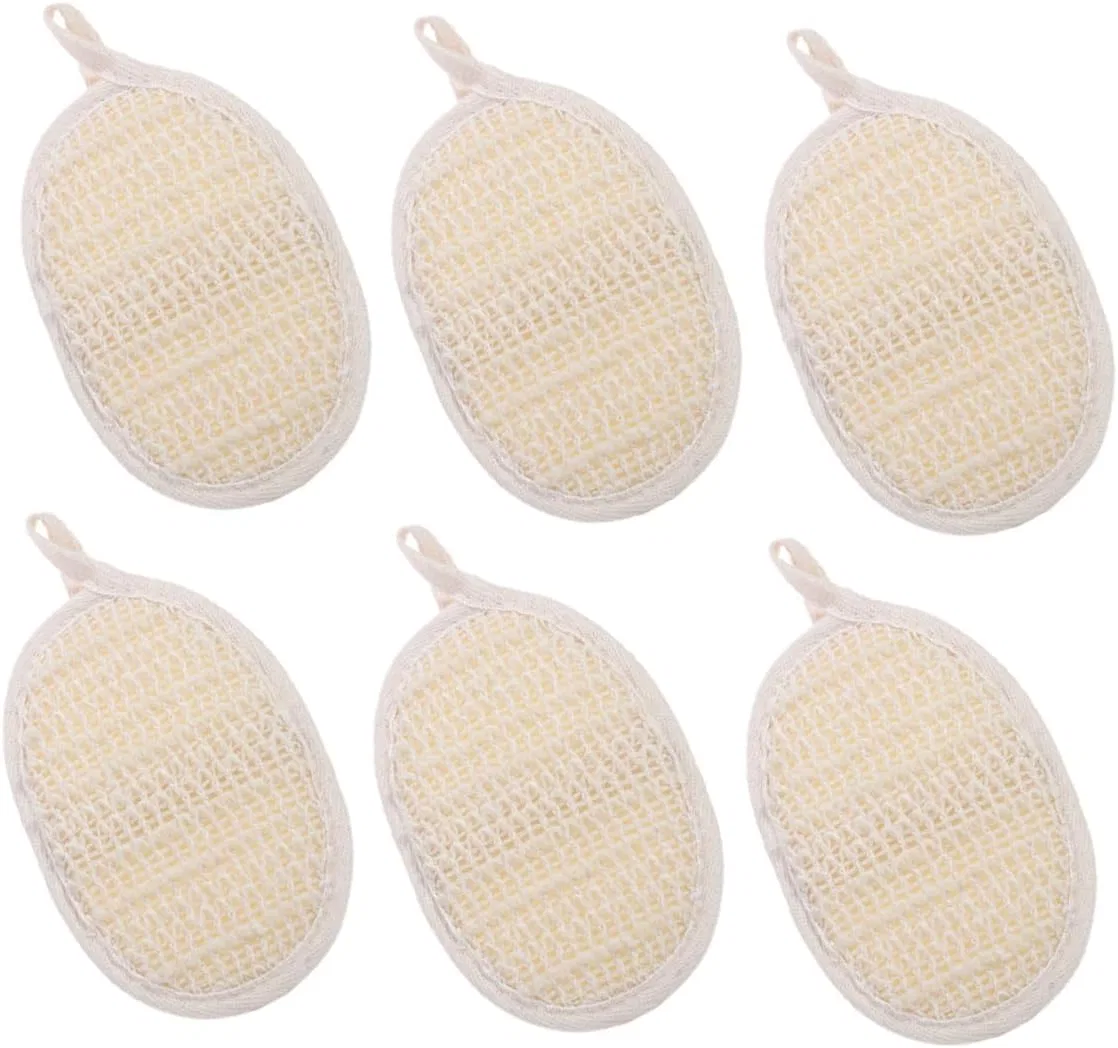 Скраб для тела из хлопкового льна Gatuida, 6 шт, 14.5x10x1 см, Beige