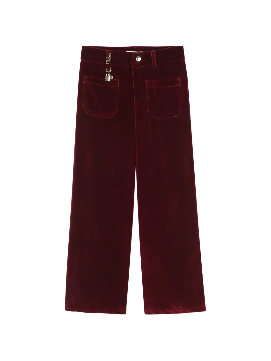 Брюки с подвеской-логотипом Chloé Kids, красный