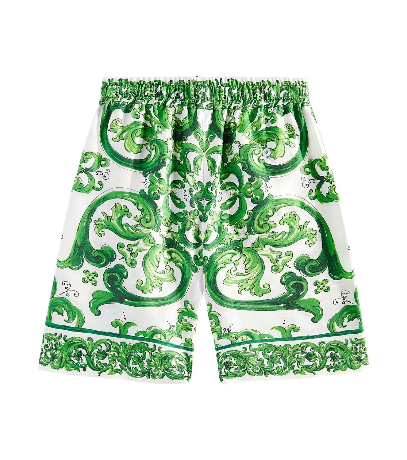 Шорты из шелка с принтом Dolce&Gabbana Kids, зеленый — фото 4