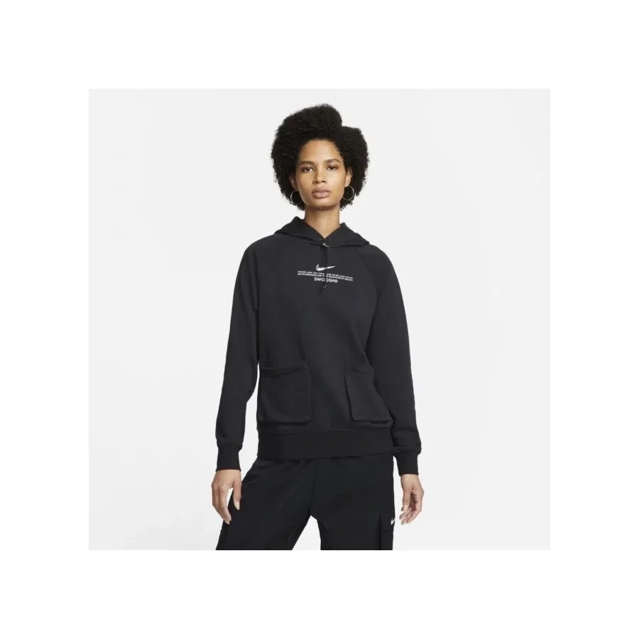Женский спортивный худи с капюшоном Swoosh Nike, Черный