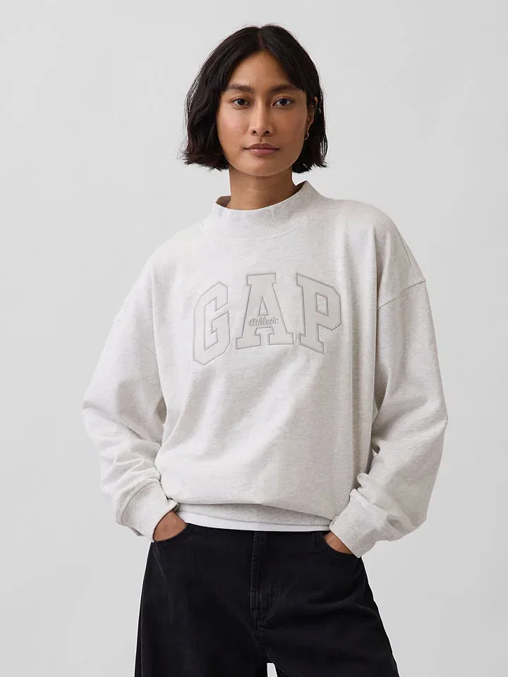 Женский свободный свитшот с воротником-стойкой GAP, Gray