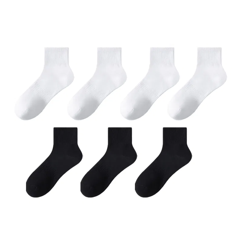 Детские носки с длинным голенищем набор 5/7 пар Cotton Gene, 7 Pack-White *4+Black *3