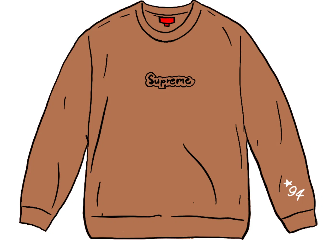 Мужской свитшот с принтом Supreme Gonz Logo Crewneck, Brown