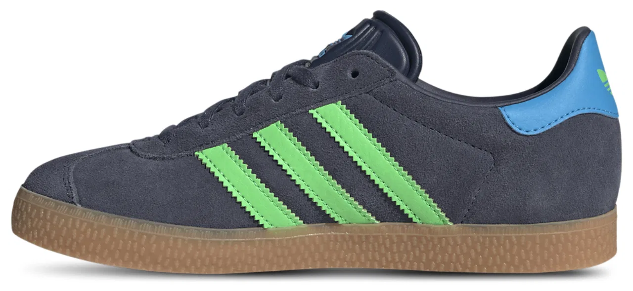 Кроссовки для мальчиков Gazelle Adidas, цвет Shadow Navy/Screaming Green/Aquamarine — фото 2