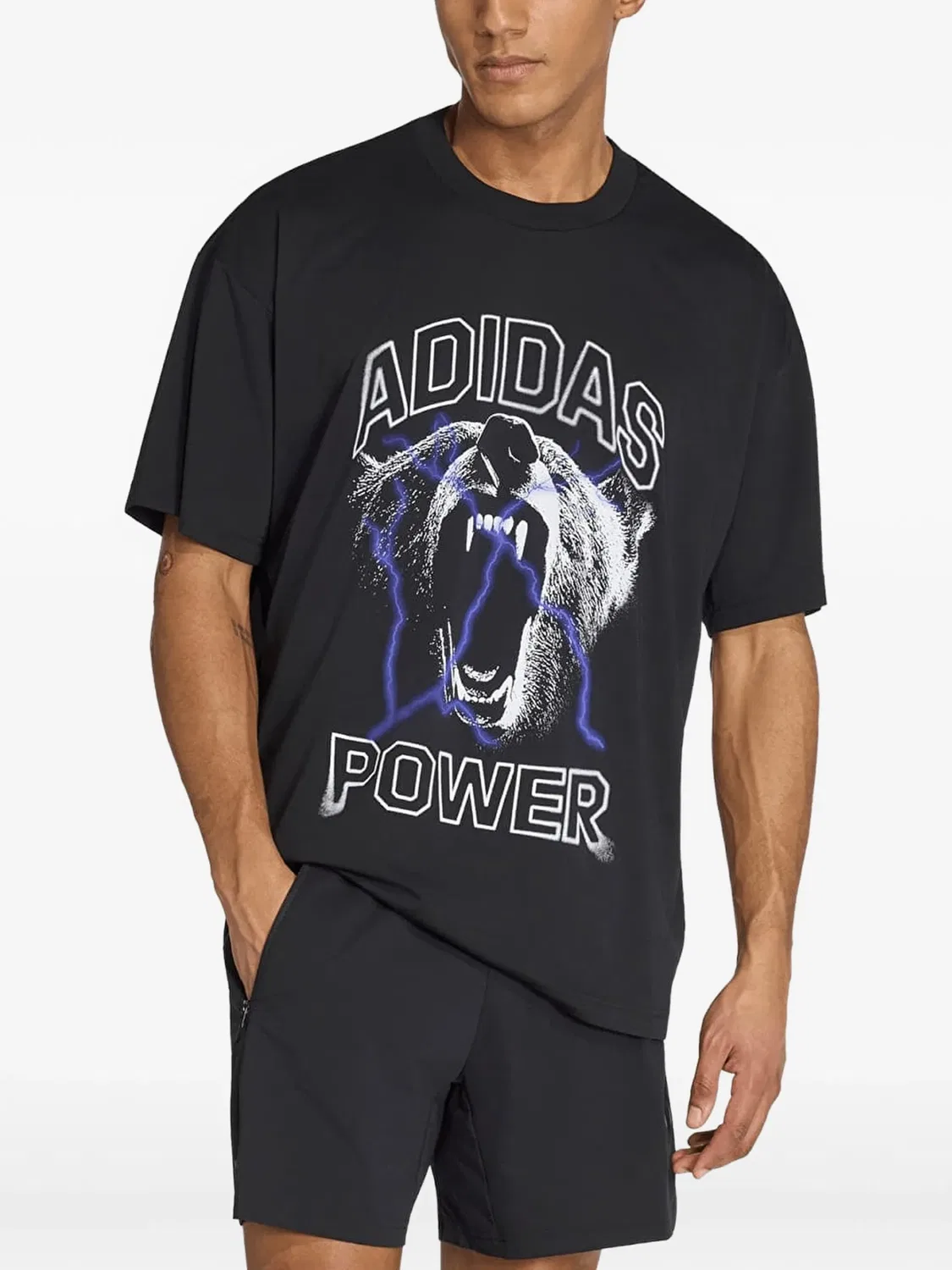 Adidas Футболка с графическим принтом, черный