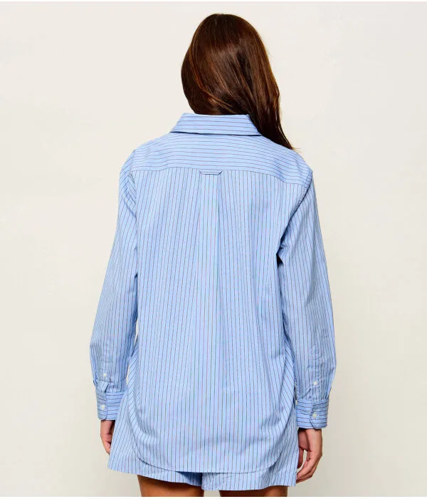 Женская рубашка хлопковая с длинным рукавом Polo Ralph Lauren, Azzurro — фото 3