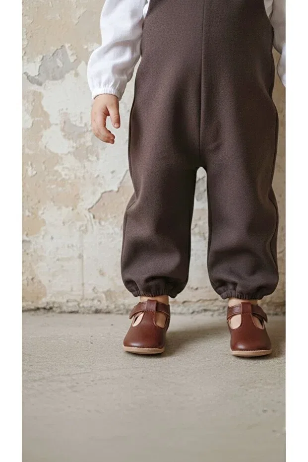 Детский комбинезон с рубашкой из муслина Emil salopet & muslin shirt Libba Atelier, Brown — фото 3