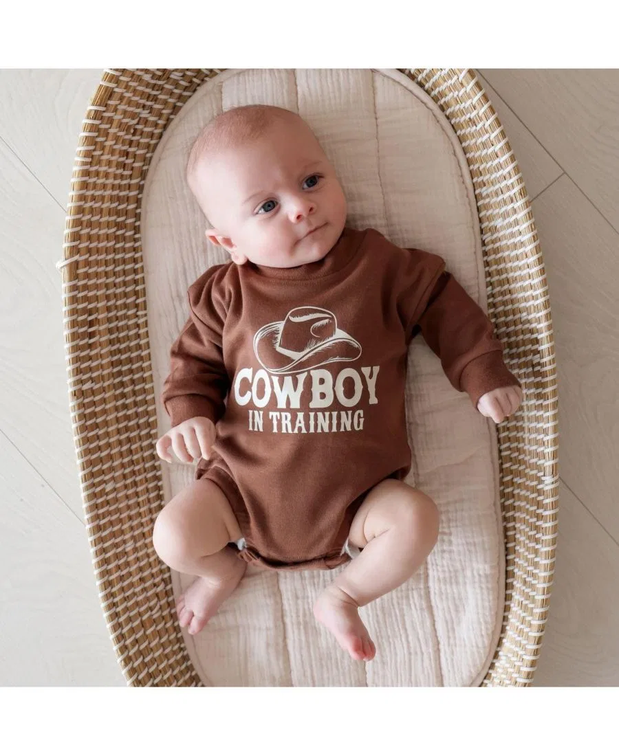 Боди-комбинезон с длинным рукавом Cowboy In Training Sweet Wink, Brown — фото 3