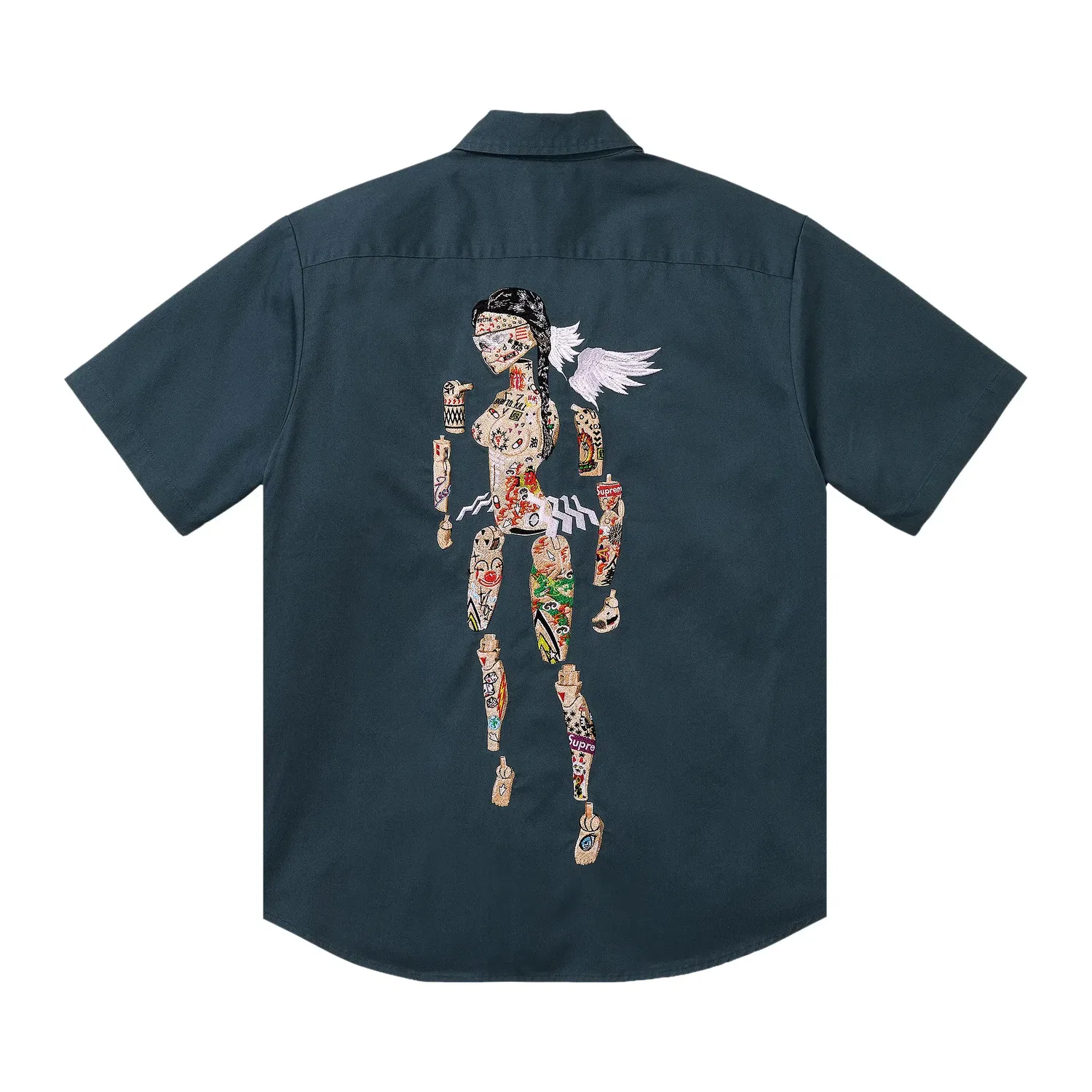 Рубашка Supreme Aoi Cyborg Short-Sleeve Work, синий — фото 2