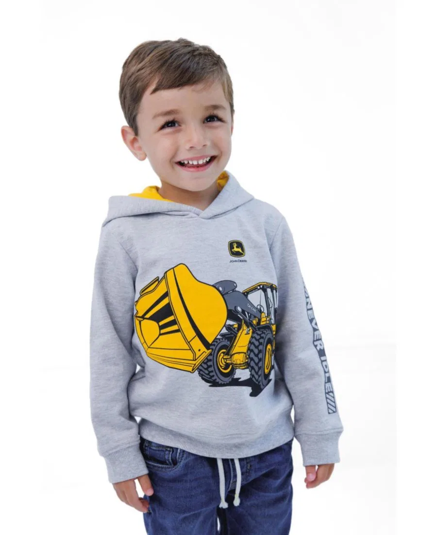 Детское худи John Deere, Heather Gray Yellow — фото 3