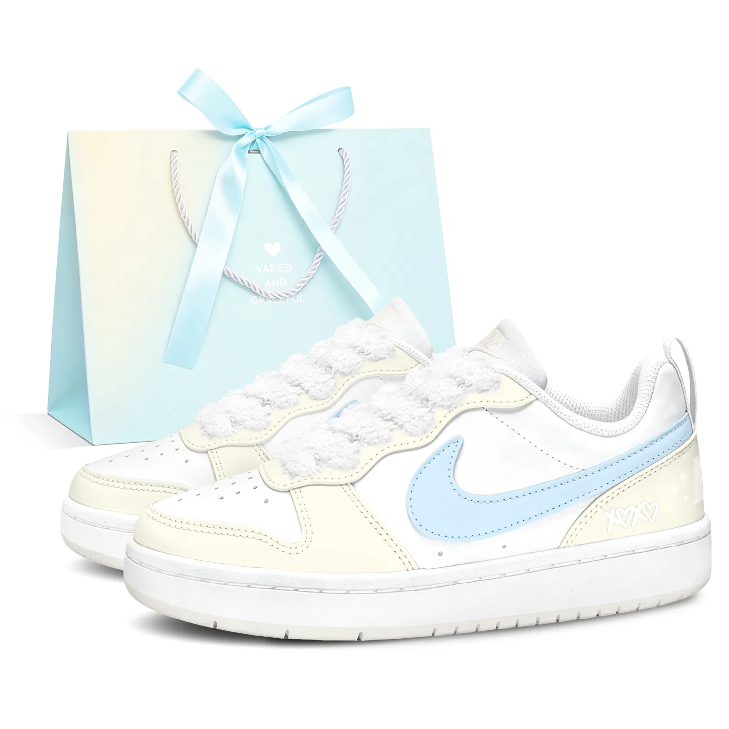 Детские кеды Nike Court Borough с низким верхом, цвет Beige
