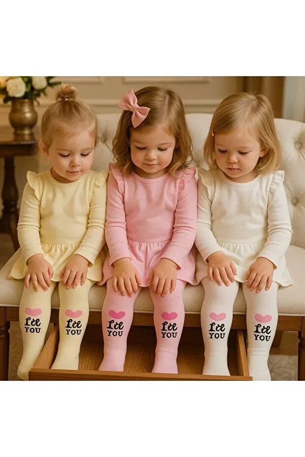 Детские колготки для девочек с принтом хлопковые набор 3 шт Pico Baby, Multicolor — фото 3
