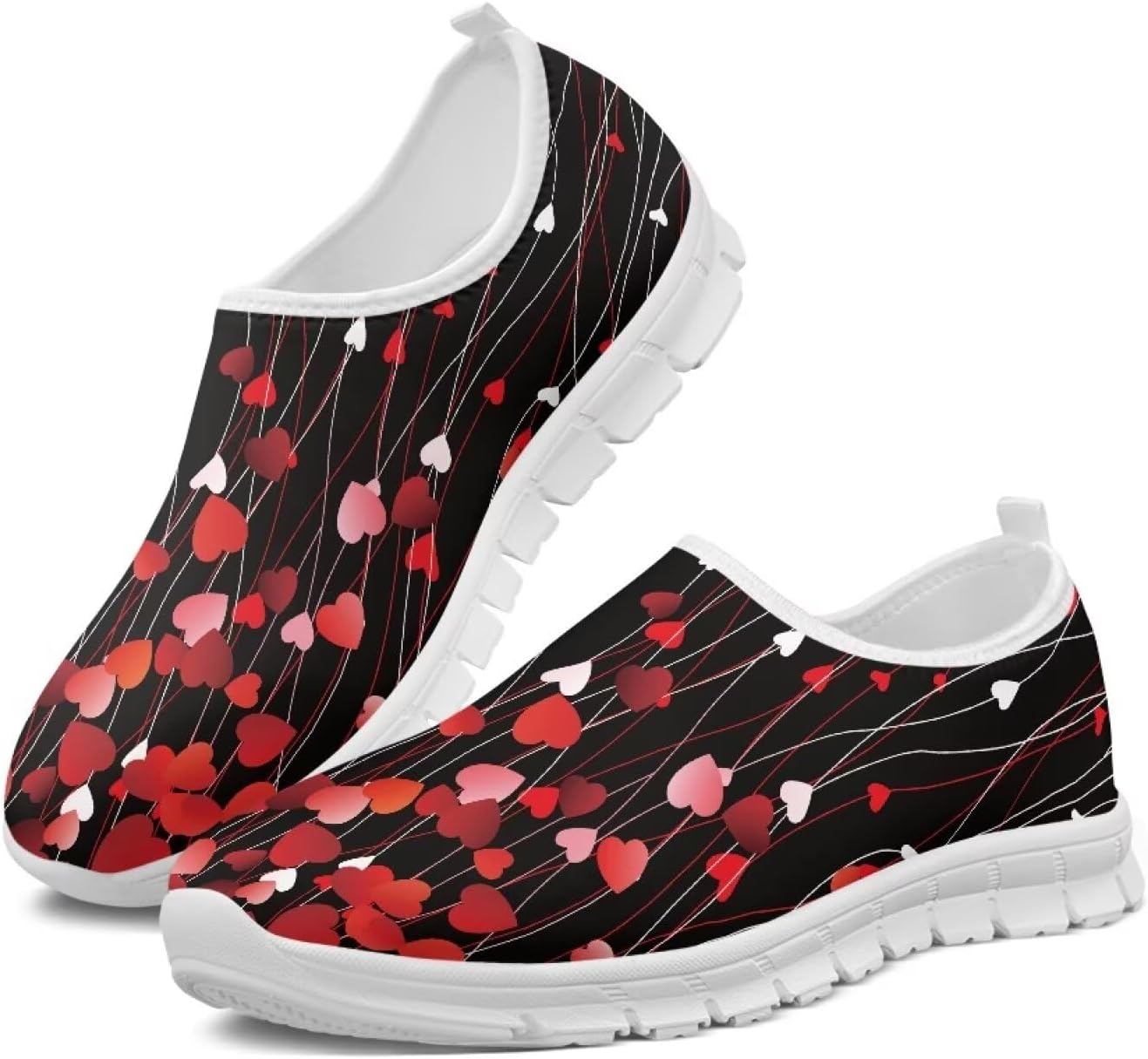 

Мужские туфли-слипоны, повседневные кроссовки для мужчин, удобная обувь для ходьбы, широкие Fonplted, Heart Print