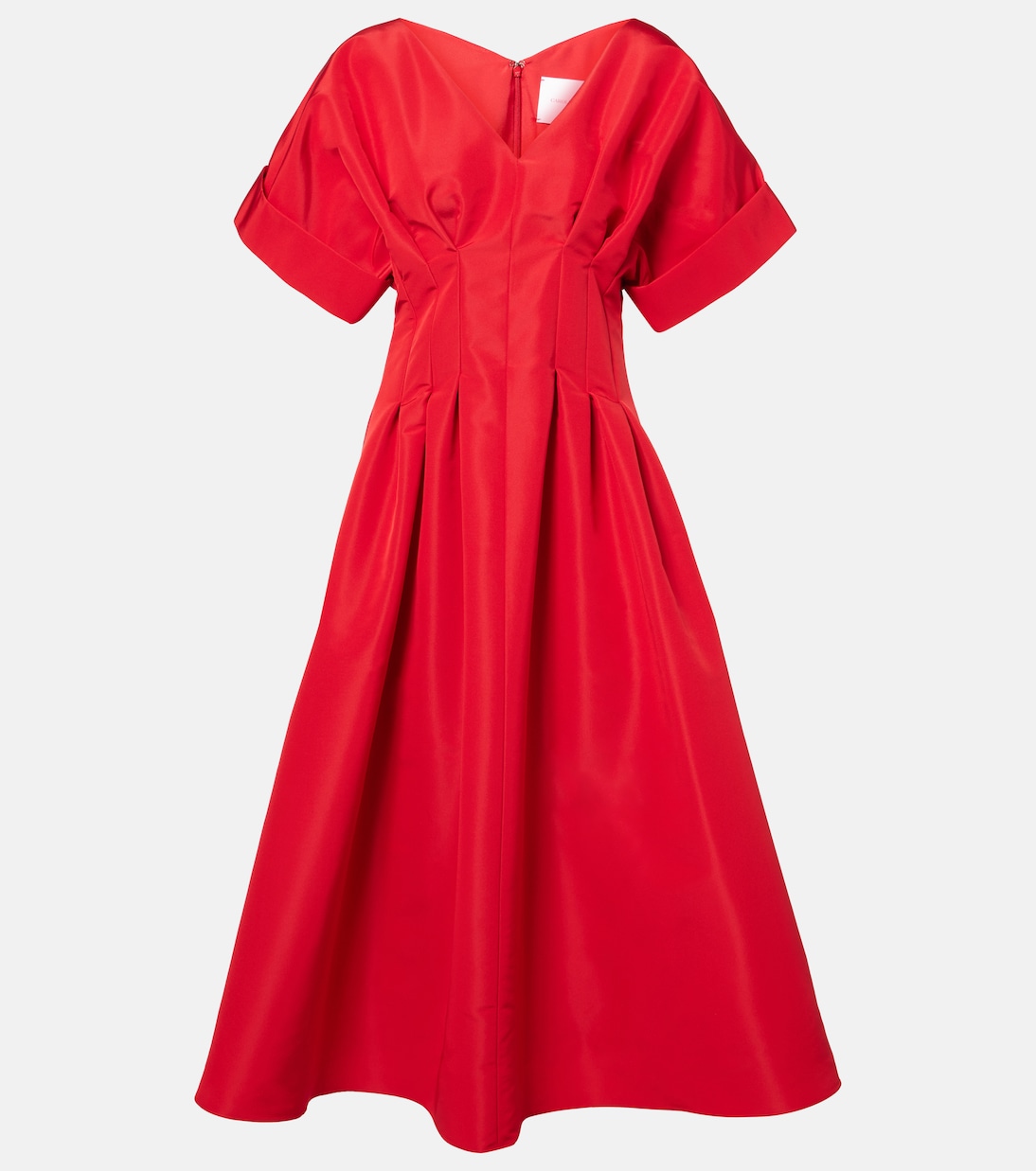 

Платье миди из шелкового атласа со сборками Carolina Herrera, Herrera Red