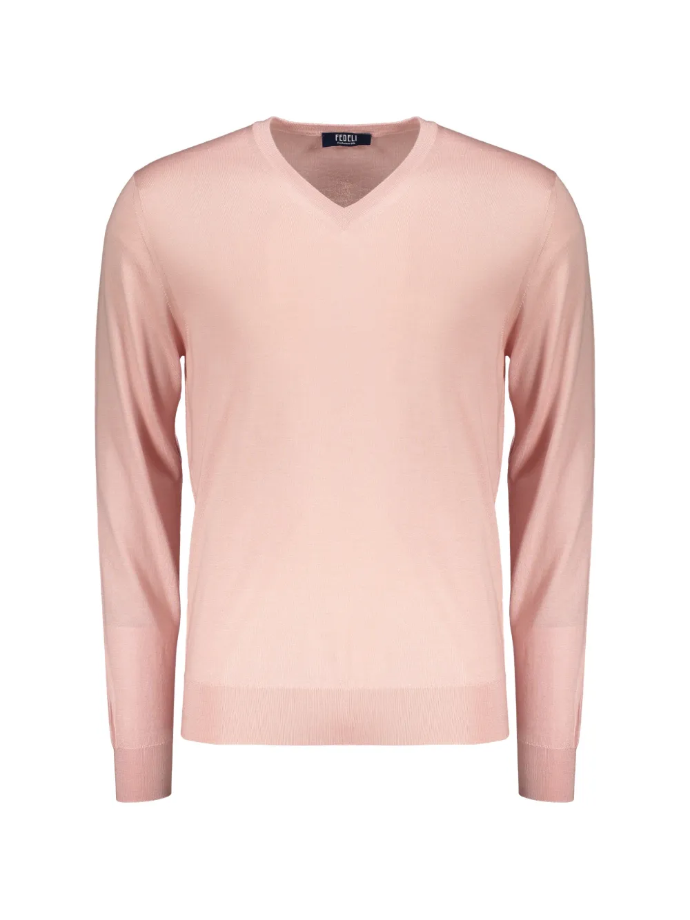 

Рифленый свитер с V-образным вырезом Fedeli, розовый