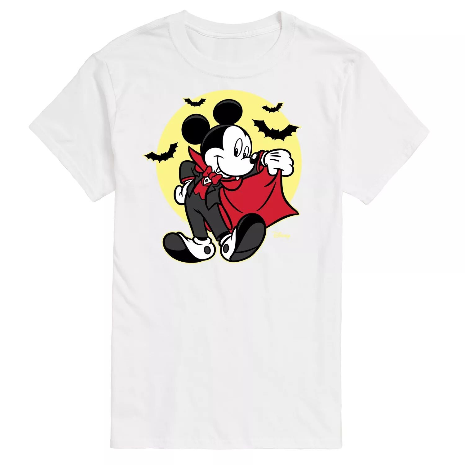 

Футболка Disney's Mickey Mouse & Friends Big & Tall Mickey Vampire с изображением вампира Licensed Character, белый