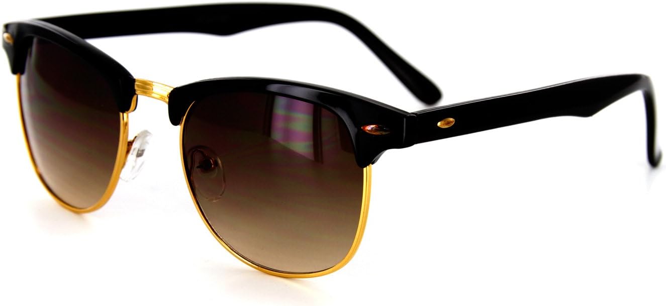 

Солнцезащитные очки в стиле ретро с винтажной оправой и темными линзами для современных стильных мужчин и женщин (черно-золотые с янтарными линзами) grinderPUNCH, Black