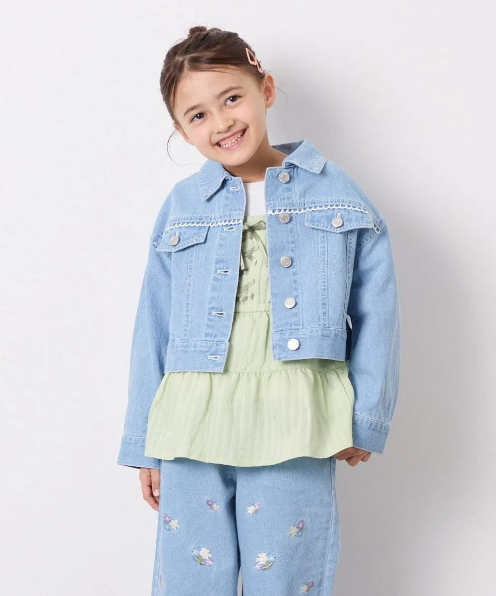 [120-160] Кружевная джинсовая куртка A.V.V, Light blue