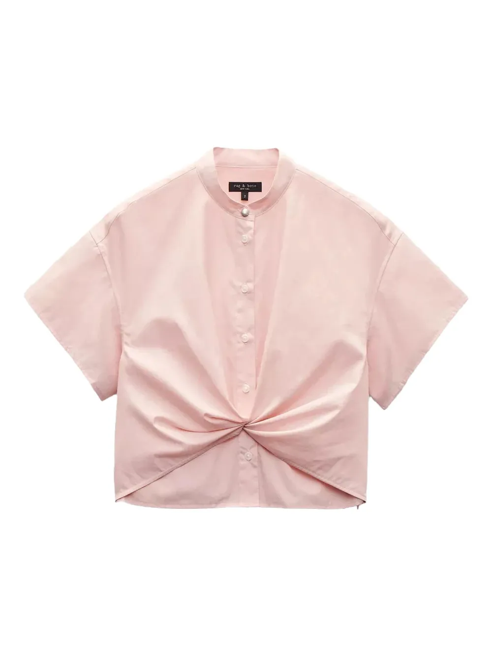 

Топ с короткими рукавами и узлом спереди rag & bone, розовый