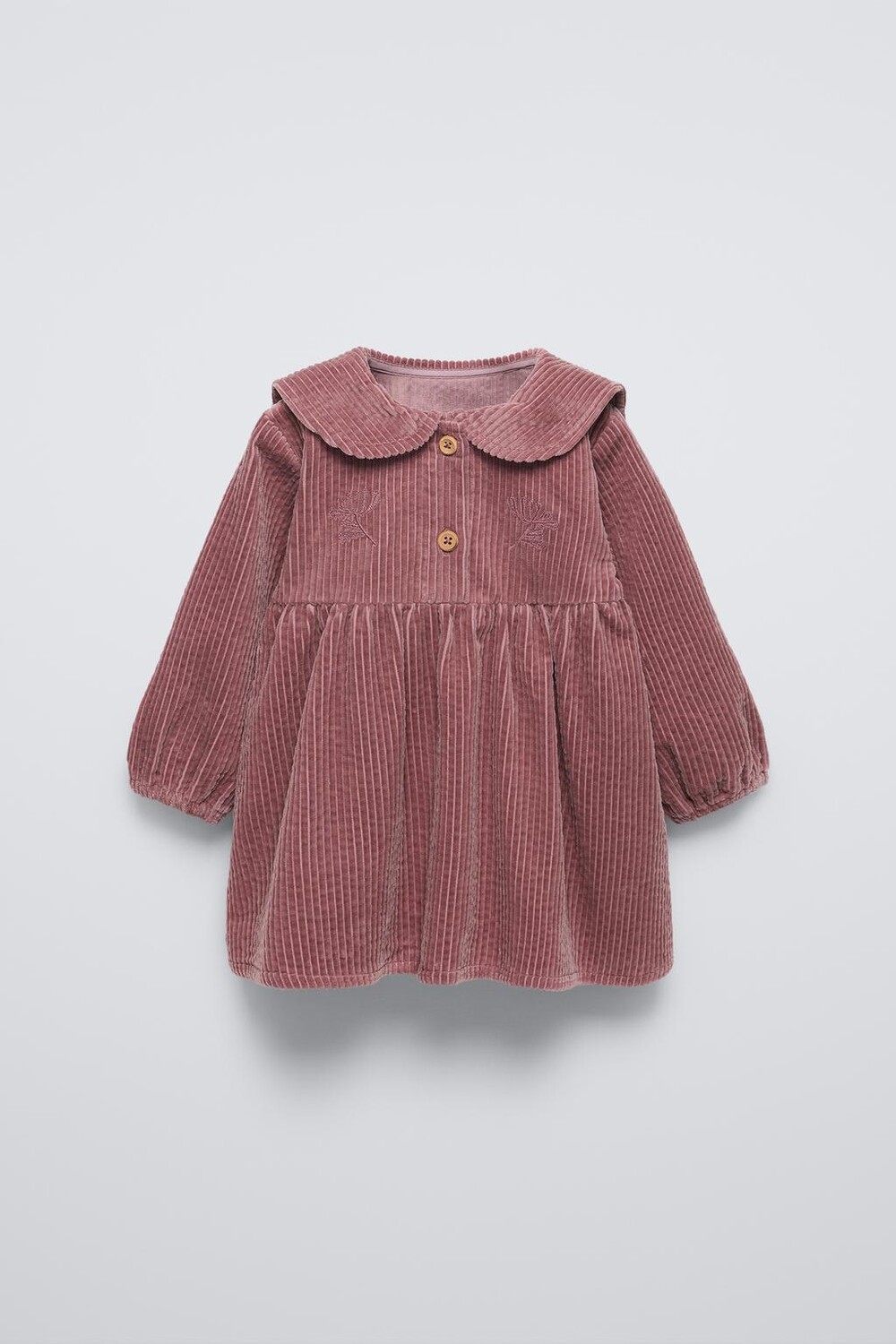 

Платье из вельвета с вышивкой ZARA, цвет clay