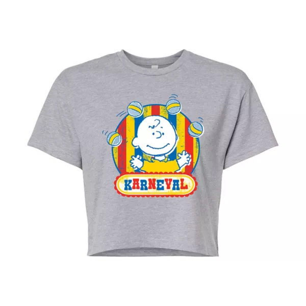 

Укороченная футболка Juniors' peanuts karneval Licensed Character, серый