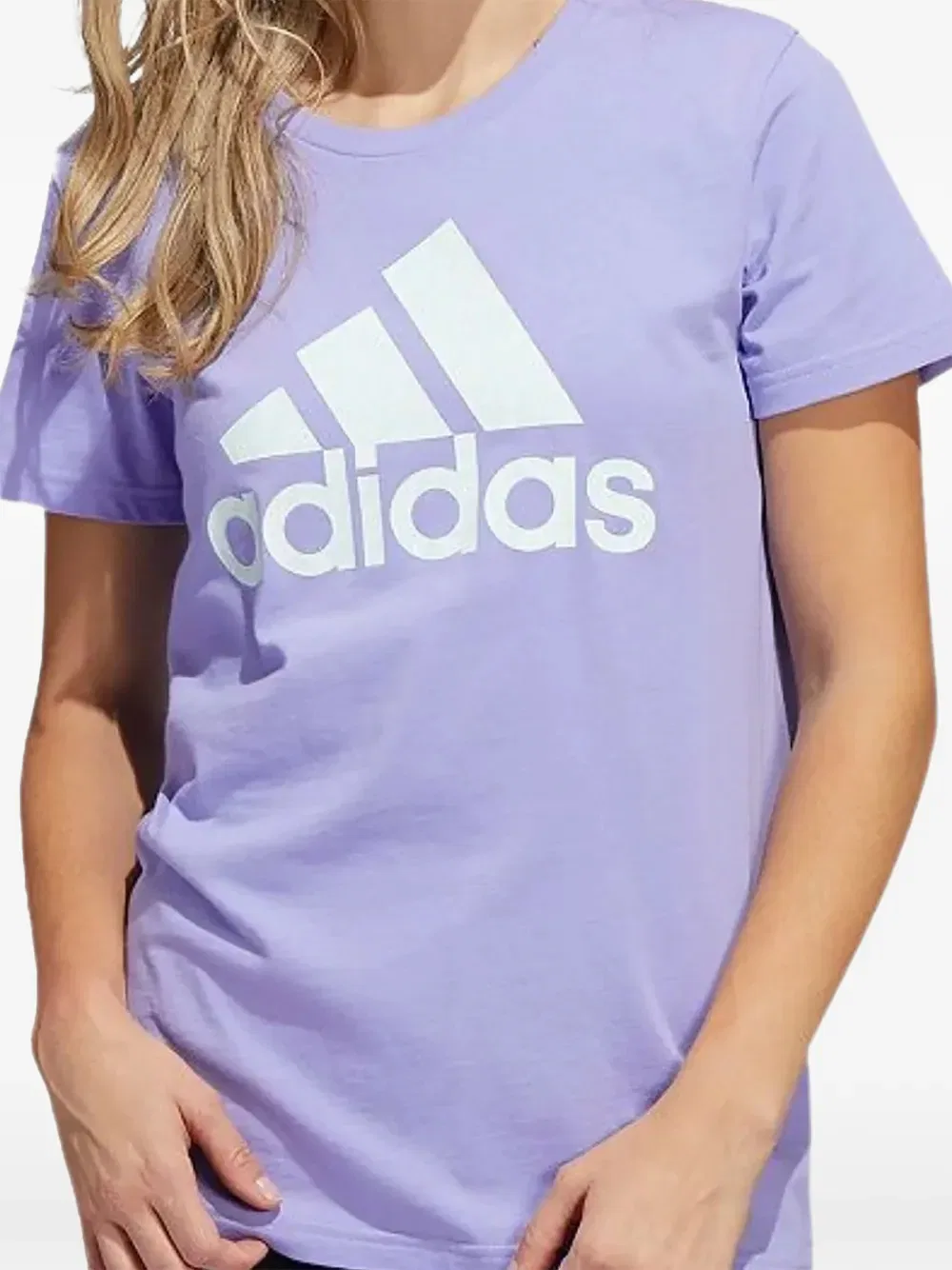 Футболка с цветочным принтом Adidas, фиолетовый
