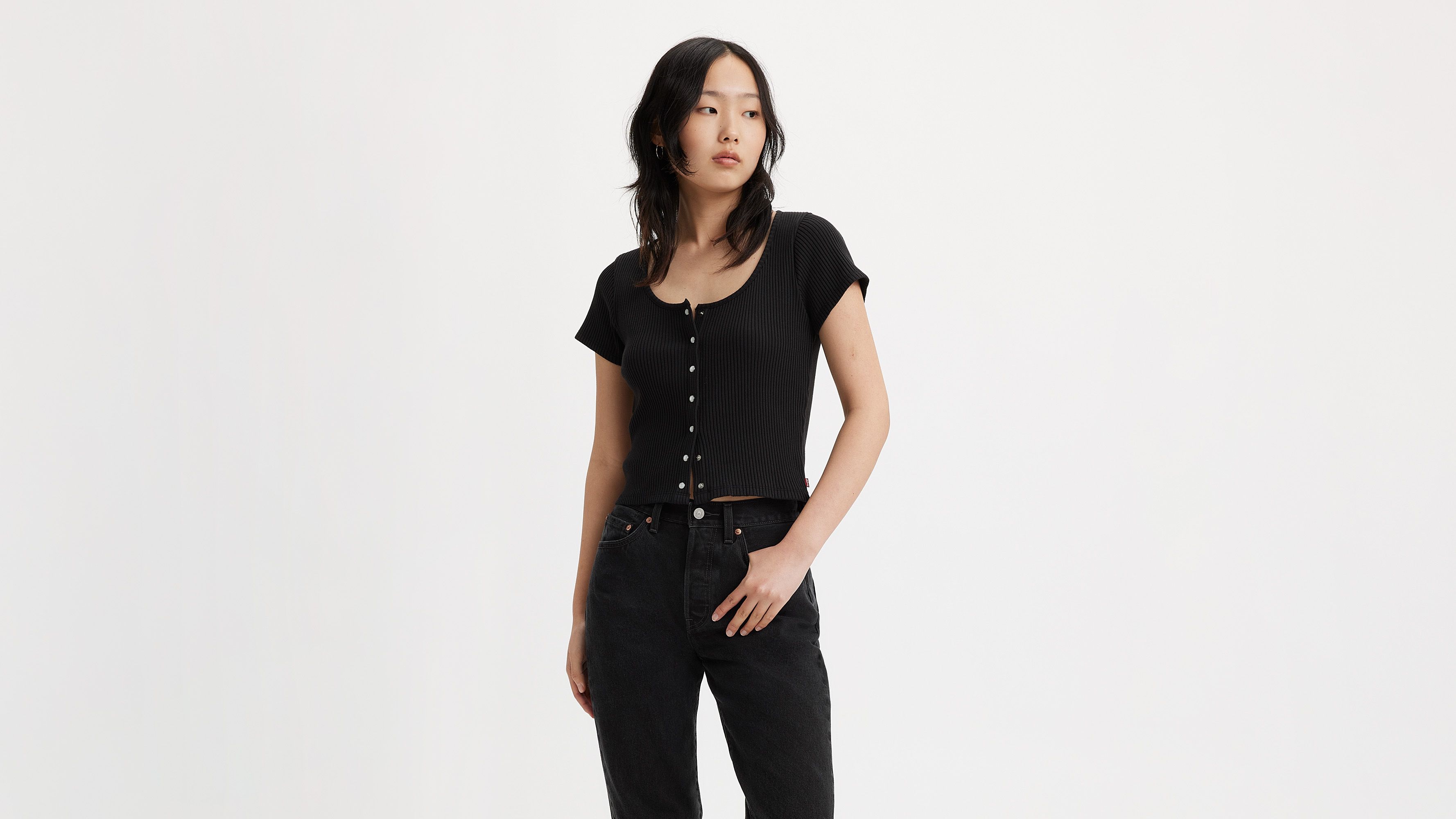 

Топ Britt с застежкой спереди Levi's, цвет Caviar - Black