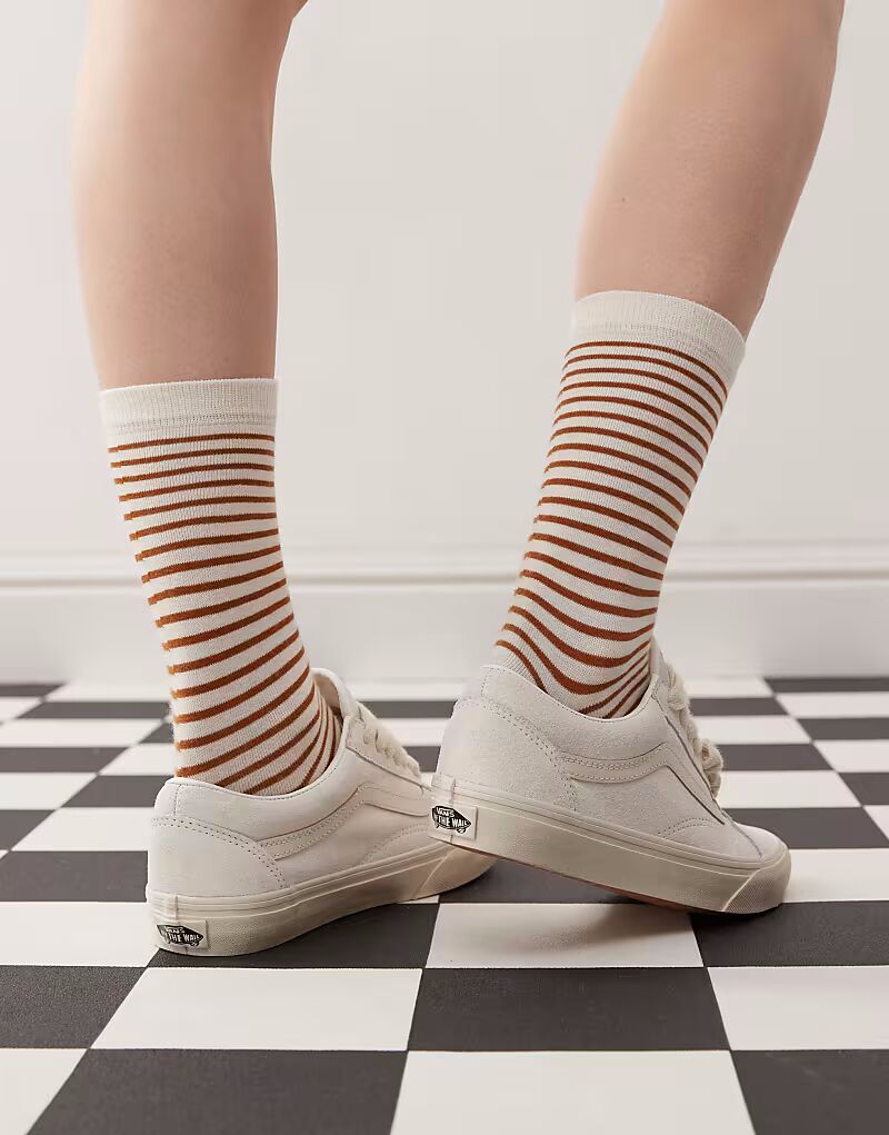 Кроссовки Vans Old Skool с крупными шнурками, бежевого цвета — фото 3