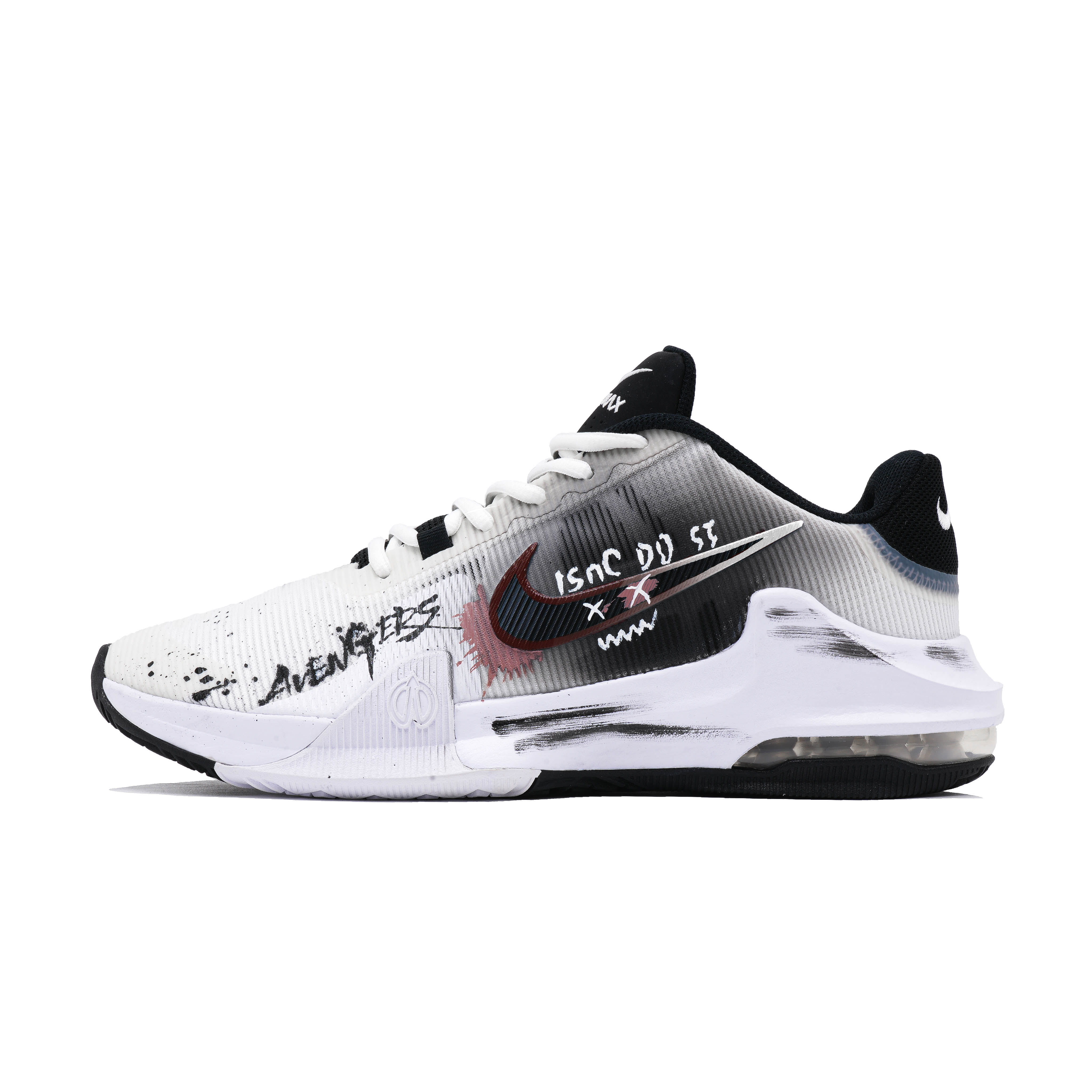 

Nike Баскетбольные кроссовки Air Max Impact 4 с амортизацией, износостойкие, дышащие, низкие, мужские, черно-белые