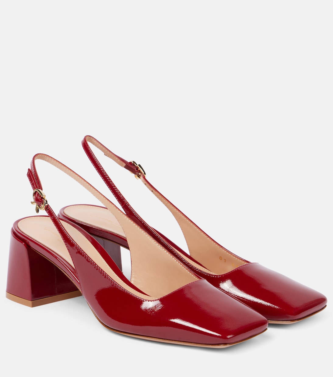 Туфли Freeda с открытой пяткой из лакированной кожи Gianvito Rossi, Rouge