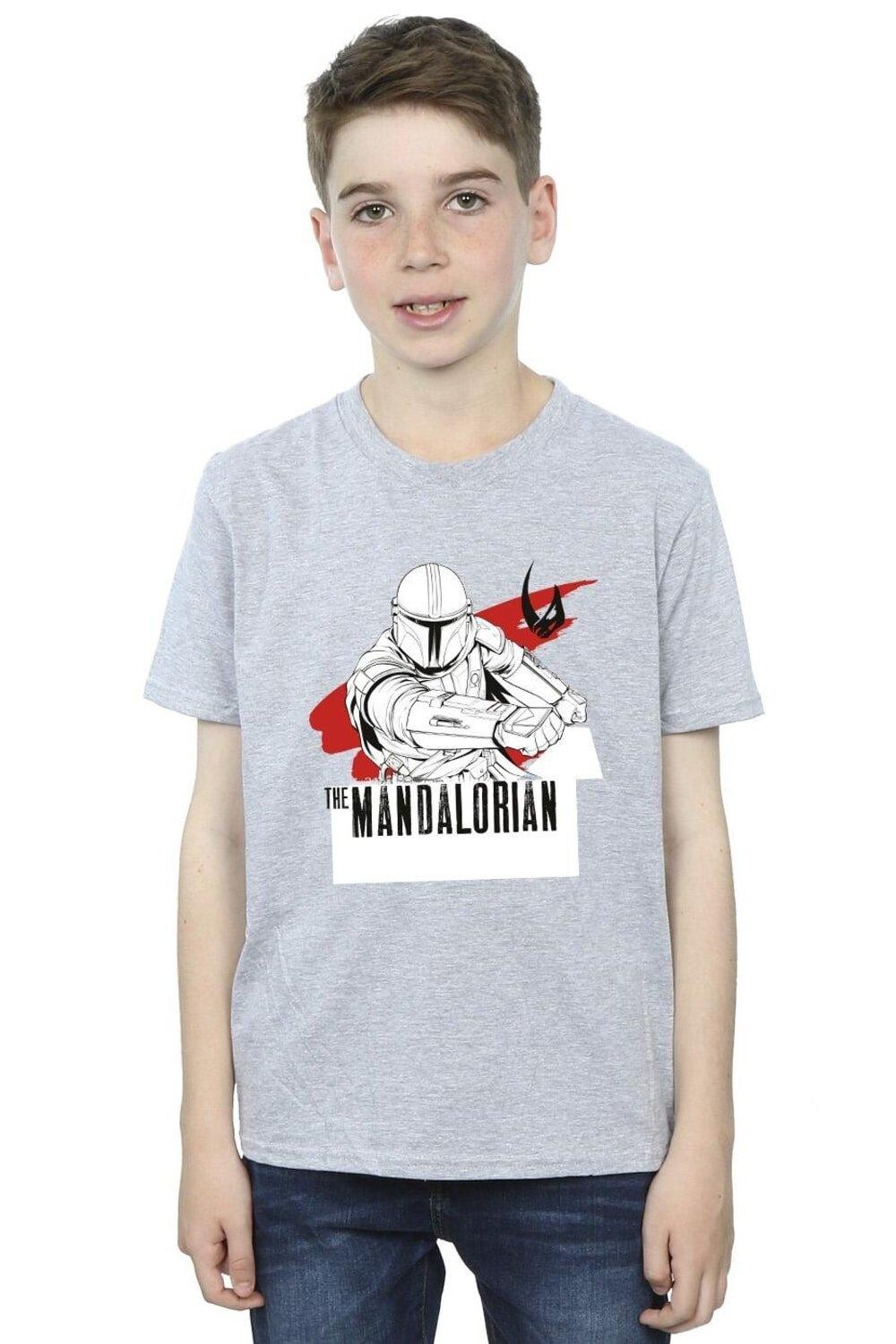 

Футболка «Мандалорец Мандо стреляет» Star Wars, серый