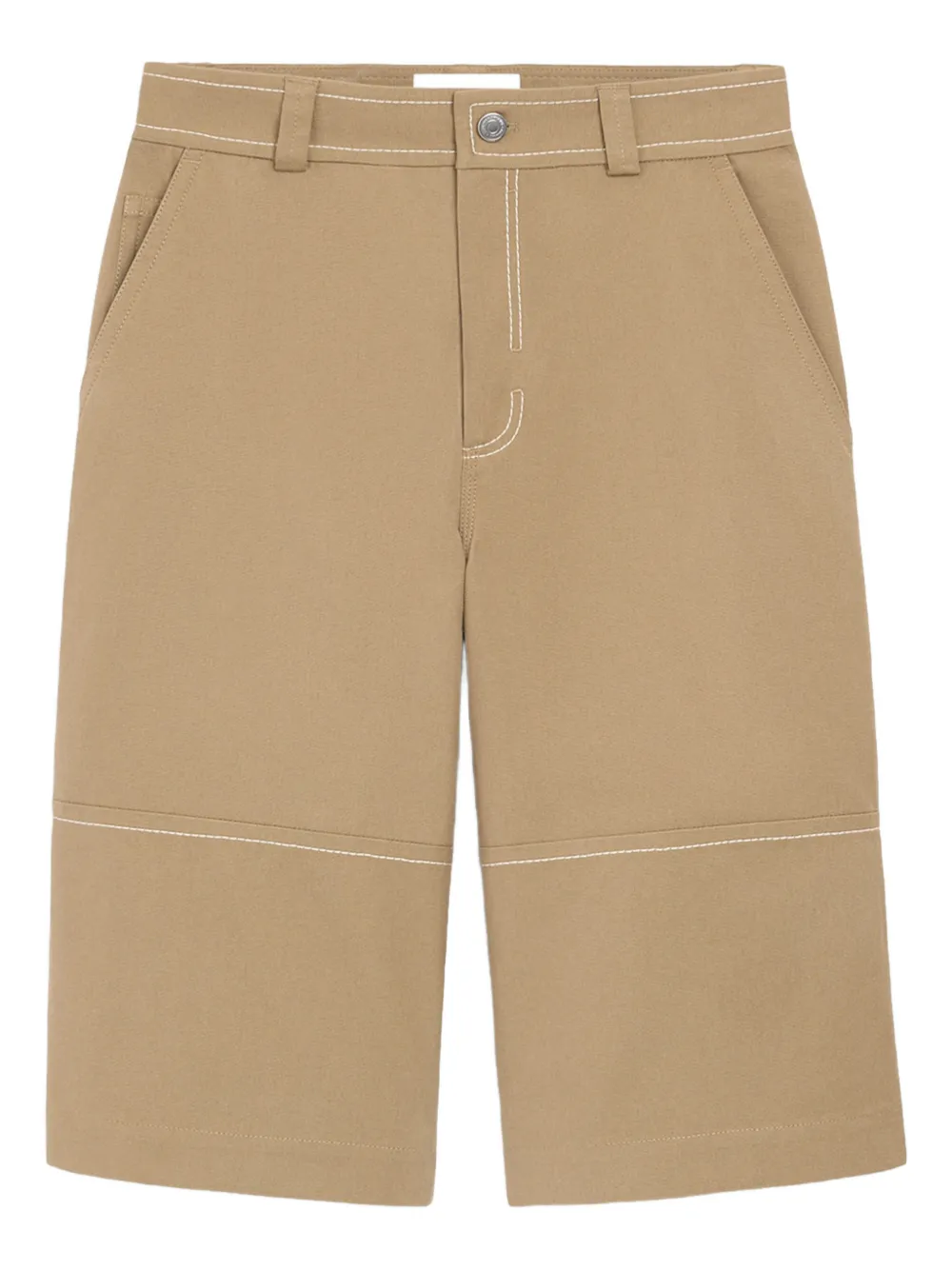 

Шорты-бермуды с декоративной строчкой Ami Paris, бежевый