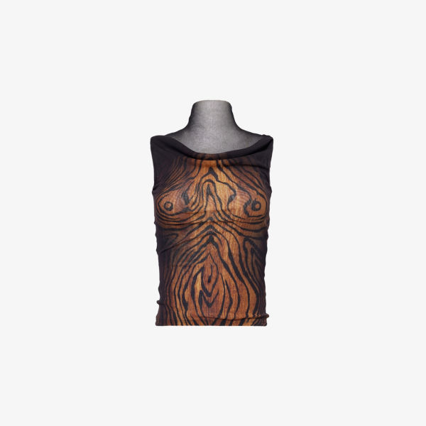 

Топ Jean Paul Gaultier с принтом, коричневый / черный