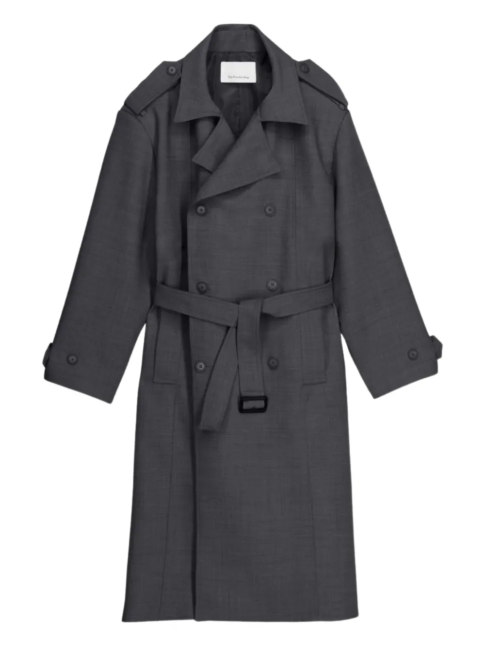 

Двубортное пальто в клетку The Frankie Shop, серый