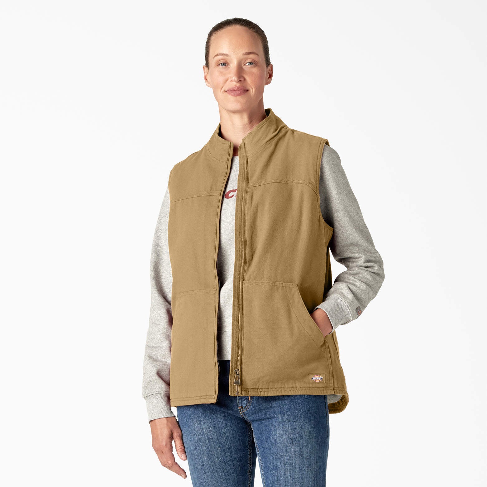 

Женский жилет из утиного полотна с флисовой подкладкой Dickies, цвет rinsed nubuck (rnu)