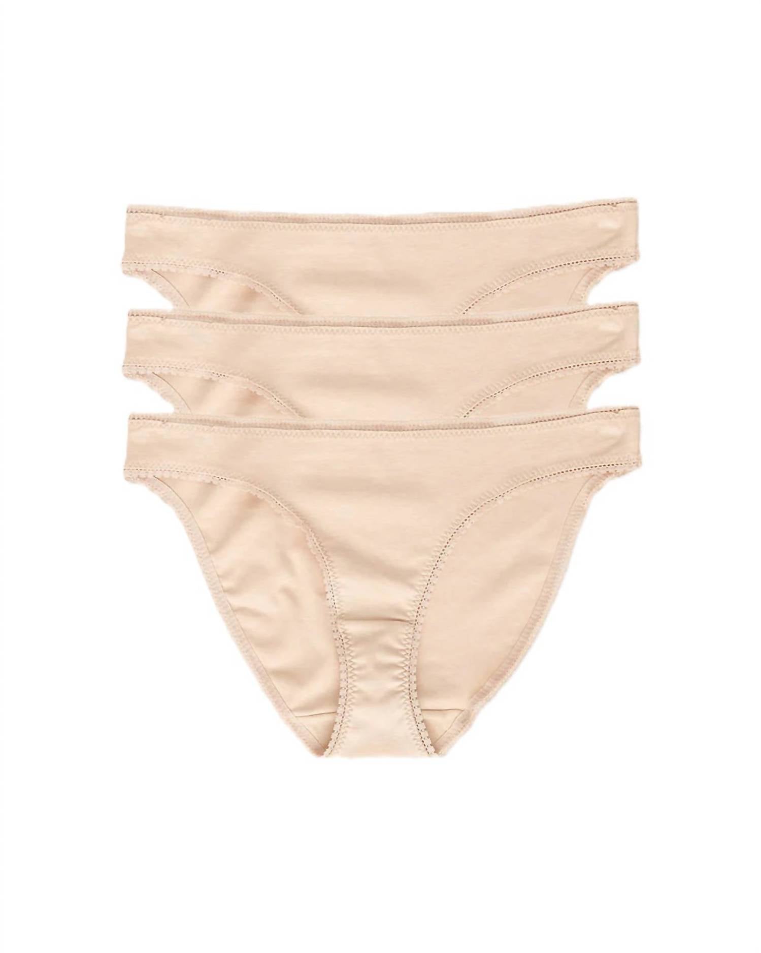 

Женские трусики-бикини Cabana Cotton - 3 шт. в упаковке цвета шампанского On Gossamer, цвет champagne