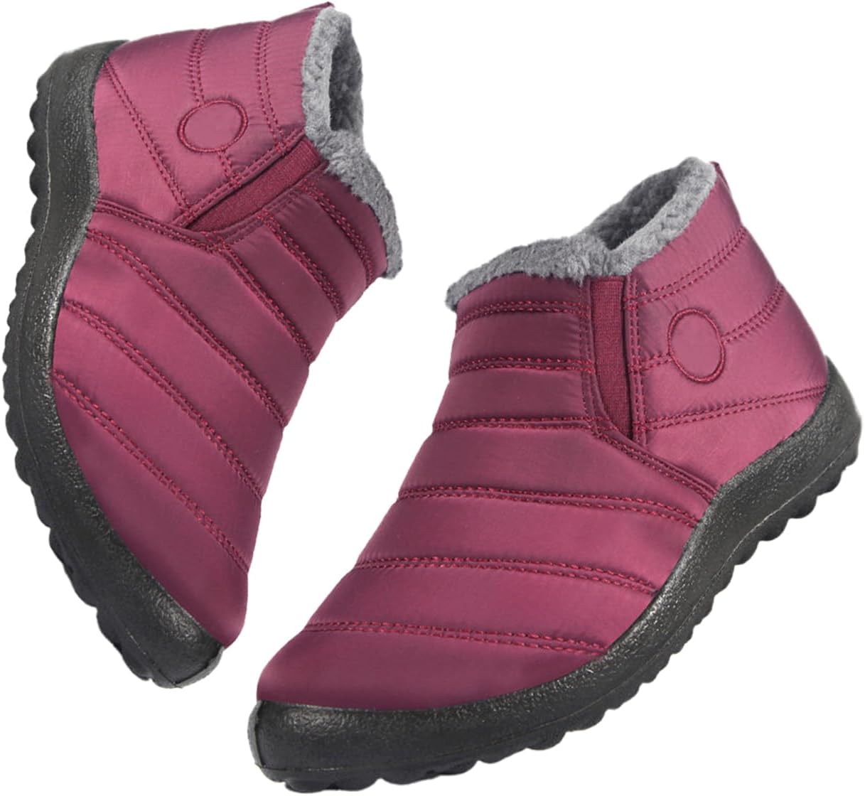 

Женские зимние теплые ботинки с меховой подкладкой, водонепроницаемые, без застежек, нескользящие, легкие и удобные, для прогулок на открытом воздухе Generic, красный