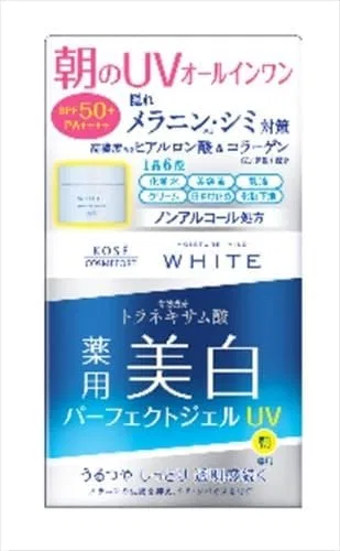 Солнцезащитный гель Moisture Mild White Perfect Gel UV Kose Cosmetics 1 шт