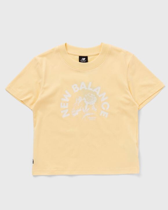 

Топ New Balance Bloomy Short Sleeve Boxy Tee, желтый