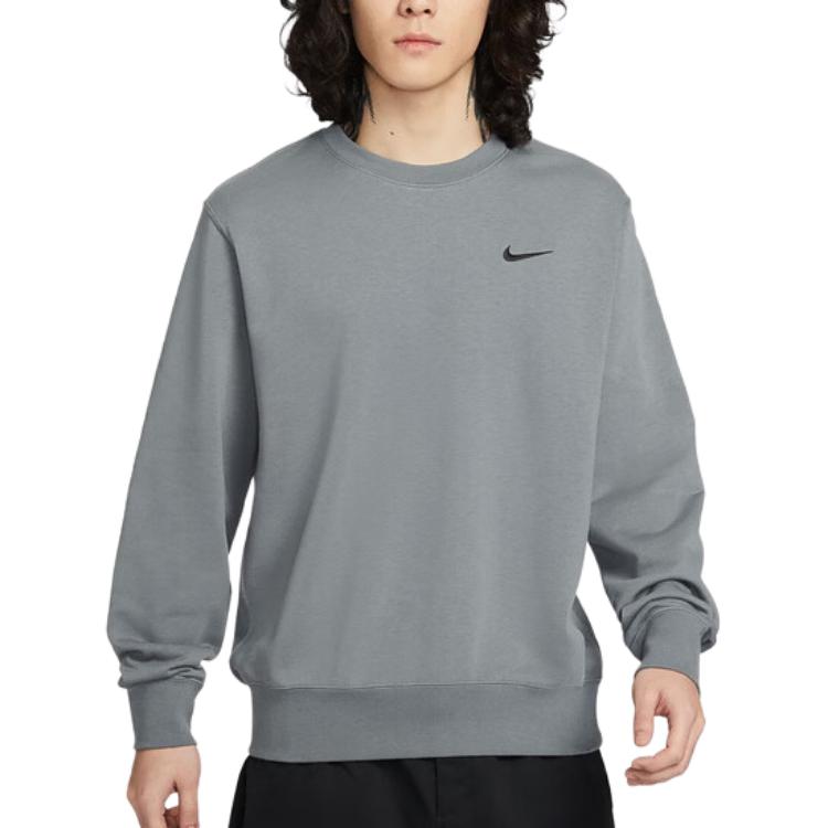 

Nike Свитшот мужской темно-серый с круглым вырезом, умеренно свободный, Regular