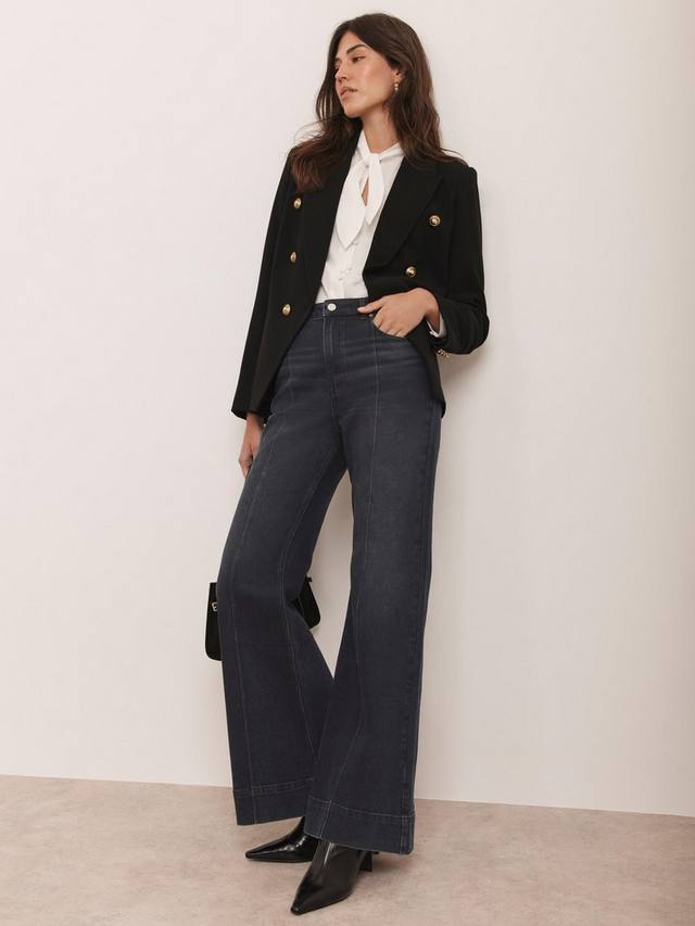 

Джинсы с завышенной талией и широкими штанинами Mint Velvet, Black