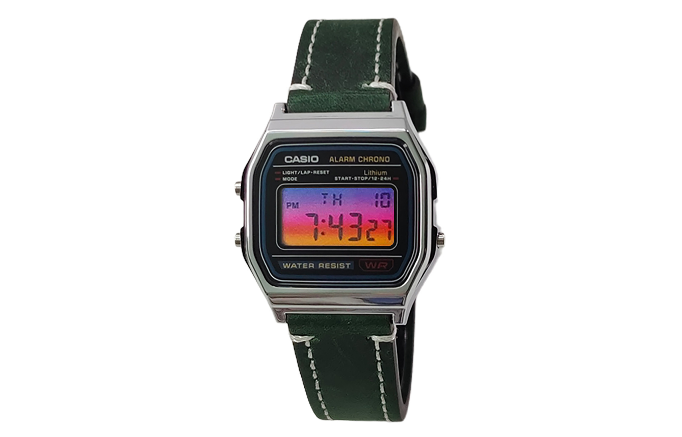 

CASIO Мужские часы Retrofit Series с кварцевым механизмом и ремешком из натуральной кожи, черный циферблат