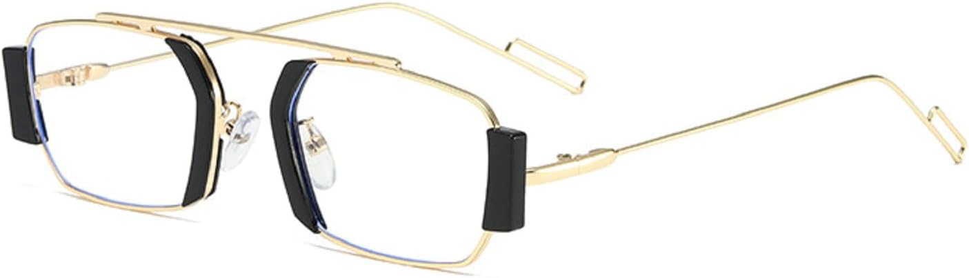 

Ретро-солнцезащитные очки в маленькой прямоугольной металлической оправе для женщин, модные солнцезащитные очки UV400 для мужчин, панк-солнцезащитные очки Melrose, Black Clear