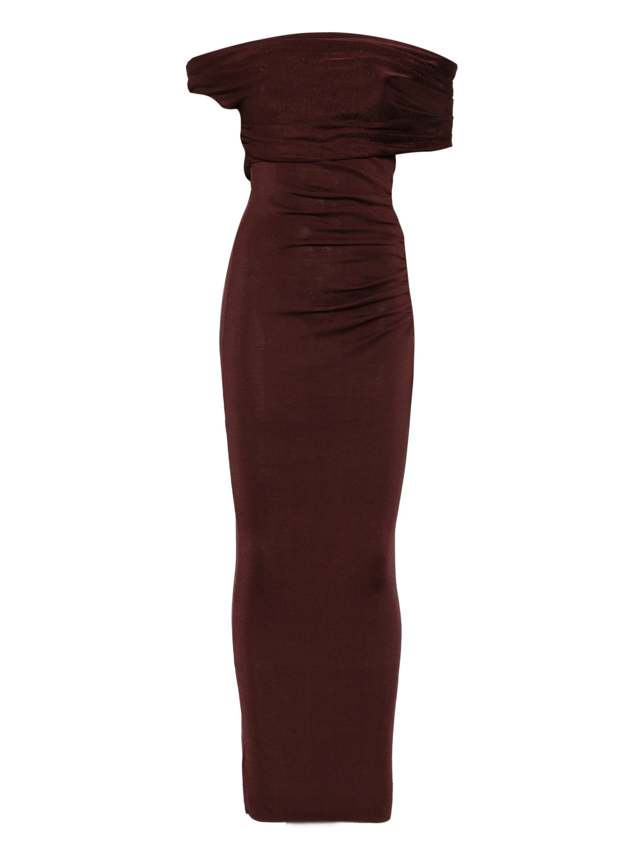 

Платье миди с рюшами и открытыми плечами Self-Portrait, коричневый