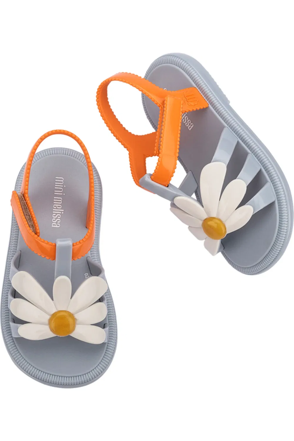 Сандалии детские с цветочными аппликациями Hip Bloomy Mini Melissa, синий/оранжевый — фото 4