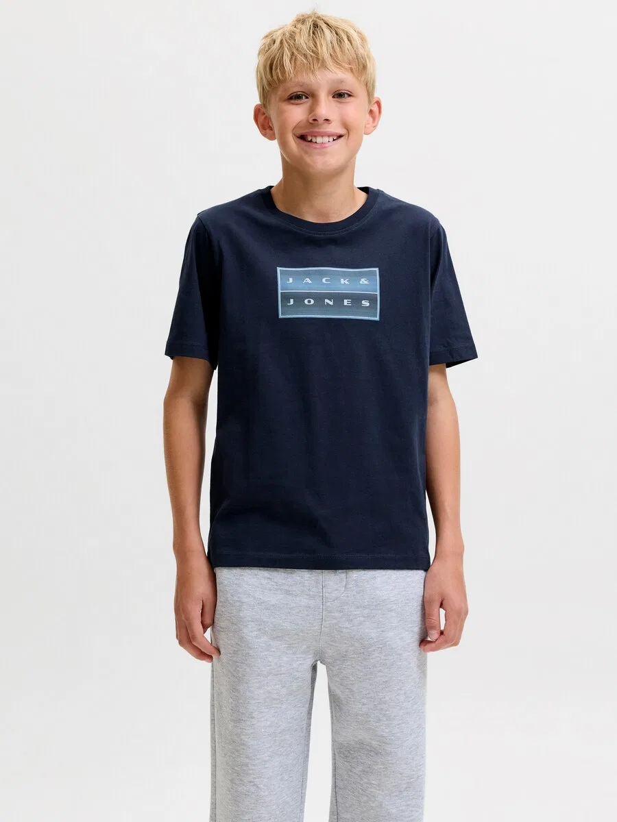 Детская футболка Jack & Jones Junior 'JCOFUSION' темно-синего и светло-голубого цвета
