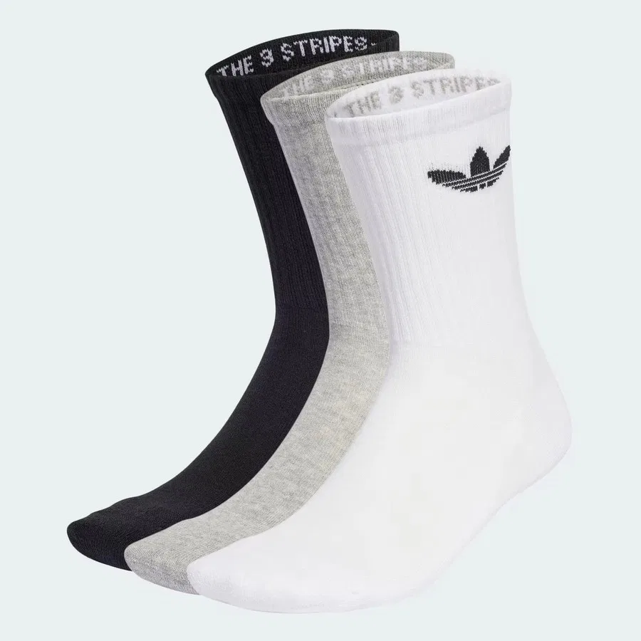 Носки спортивные с длинным рукавом Trefoil Cushion Crew 3P adidas, Серый