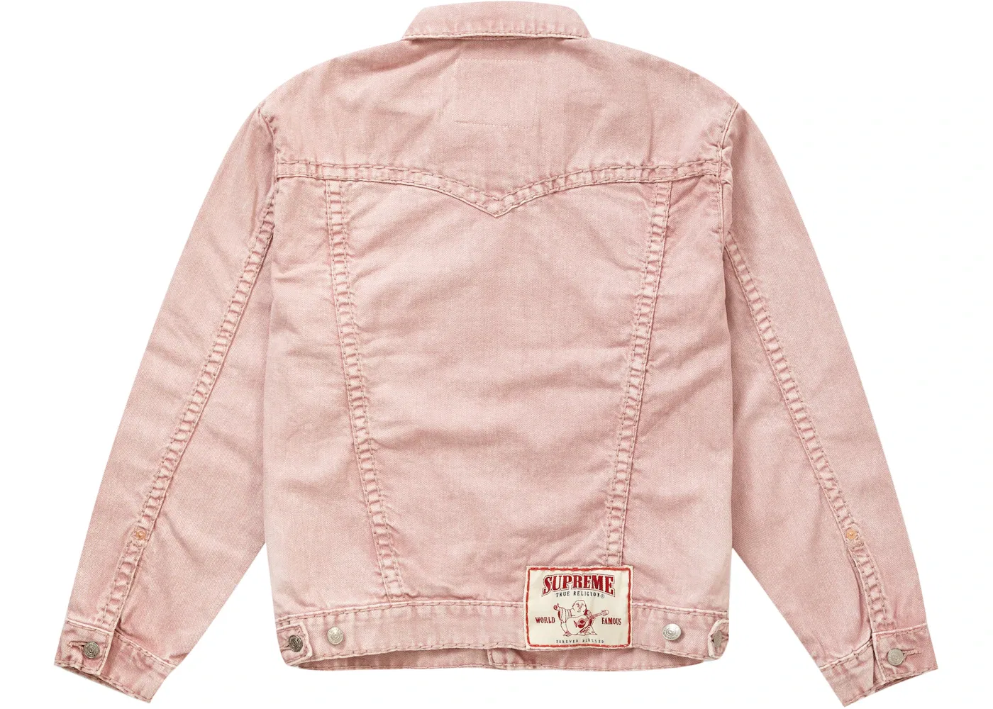 Мужская джинсовая куртка с принтом True Religion Supreme, Pink — фото 2